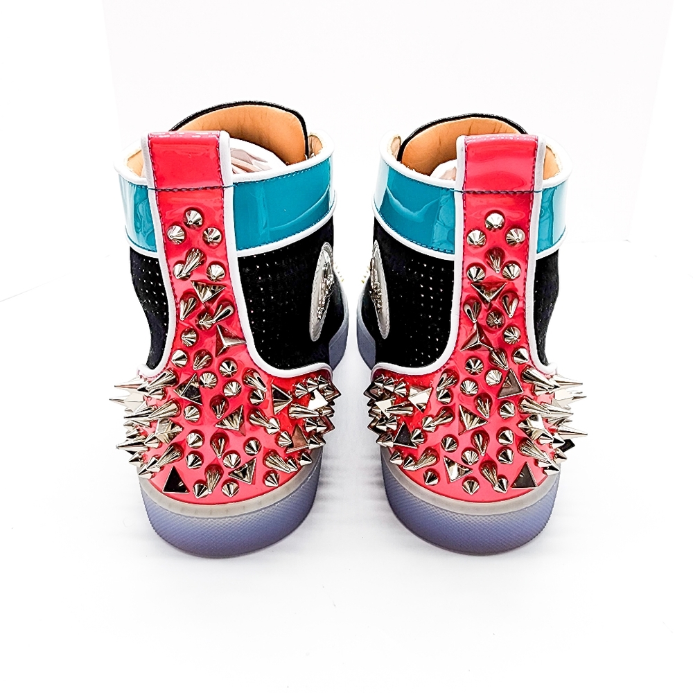 CHRISTIAN LOUBOUTIN Spike MultiColor HighTop Spikes Designer Sneakers Shoes EU43 - Picture 7 of 8